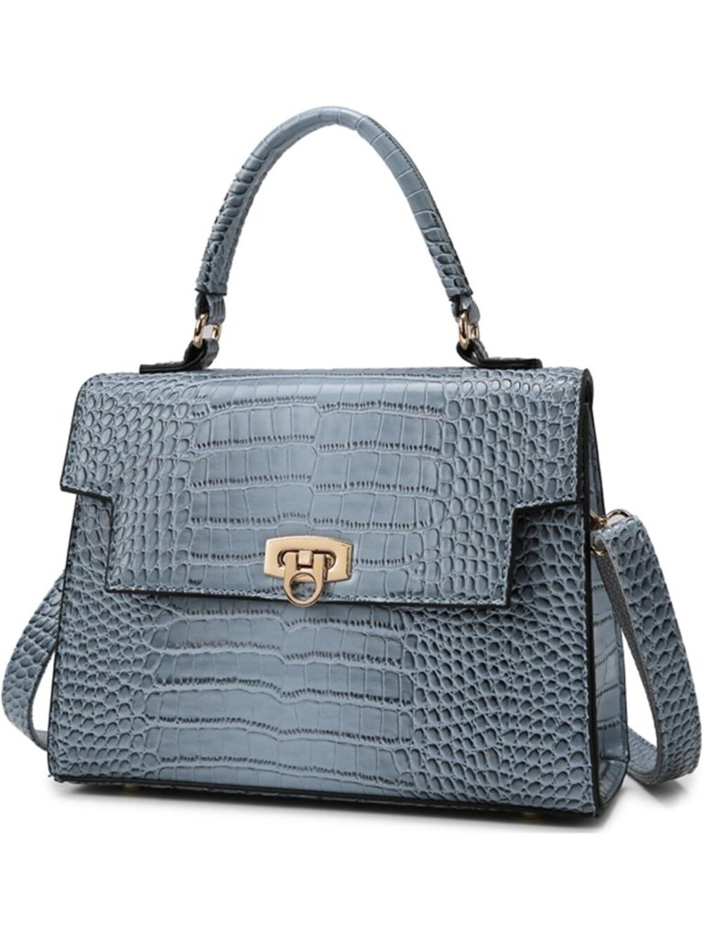 Women's Blue Rhinestone Chain Crossbody Tote Handbag Evening Bag